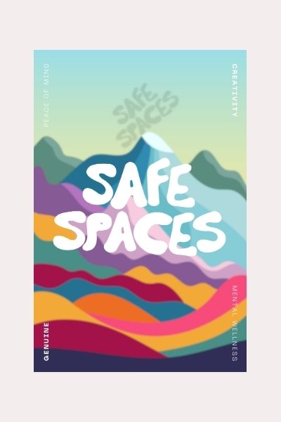 Safe Spaces Abstract Art Print - Mountains